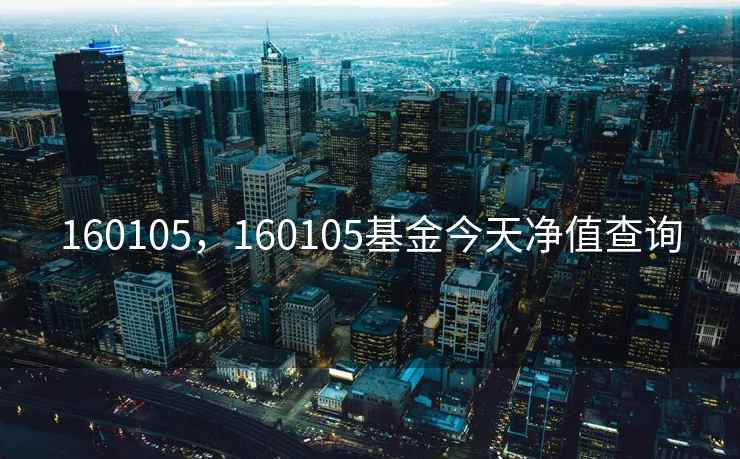 160105，160105基金今天净值查询