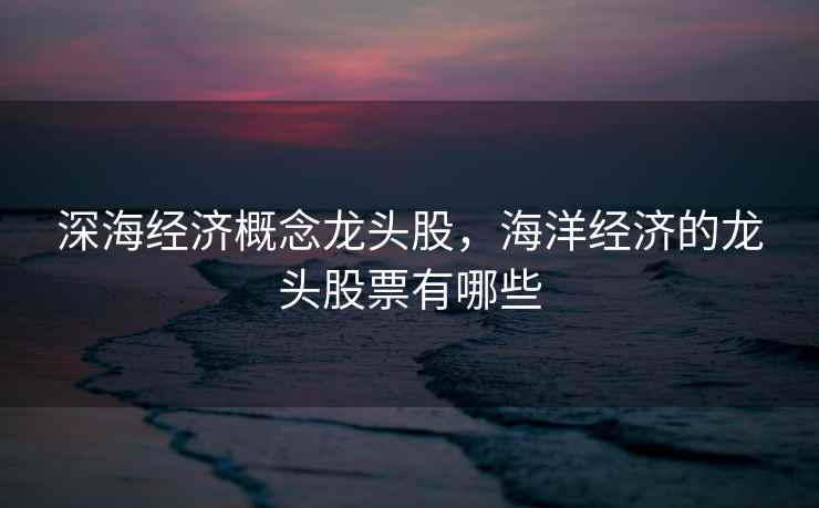 深海经济概念龙头股，海洋经济的龙头股票有哪些