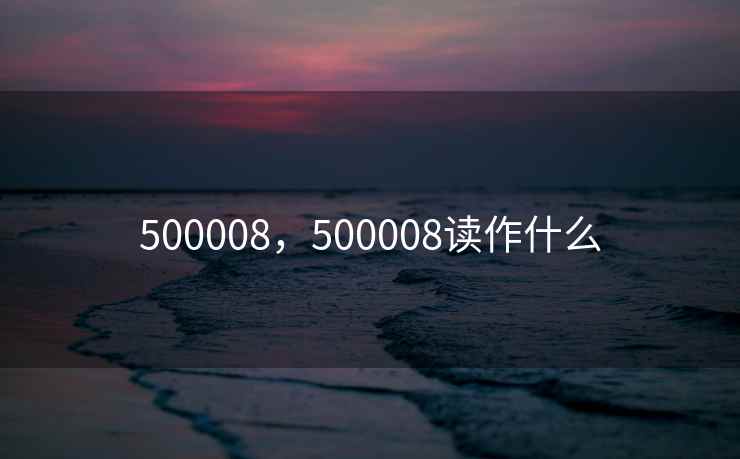 500008，500008读作什么