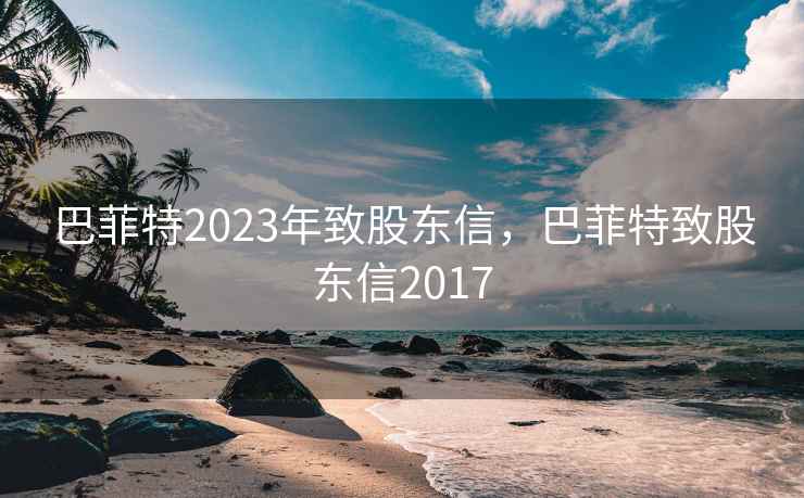 巴菲特2023年致股东信，巴菲特致股东信2017
